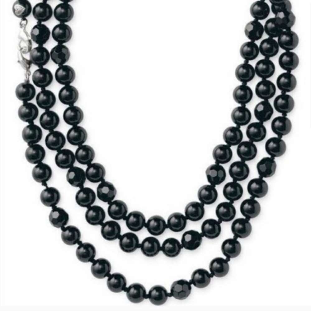 Stella & Dot La Coco long black beaded necklace